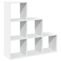 vidaXL Room Divider Bookcase Storage Shelf Book Rack Bookshelf Engineered Wood - white, 99 x 29 x 99 cm
