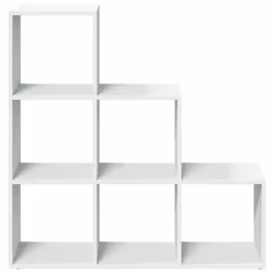 vidaXL Room Divider Bookcase Storage Shelf Book Rack Bookshelf Engineered Wood - white, 99 x 29 x 99 cm - Additional view 4