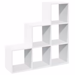vidaXL Room Divider Bookcase Storage Shelf Book Rack Bookshelf Engineered Wood - white, 99 x 29 x 99 cm - Additional view 6