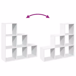 vidaXL Room Divider Bookcase Storage Shelf Book Rack Bookshelf Engineered Wood - white, 99 x 29 x 99 cm - Additional view 7