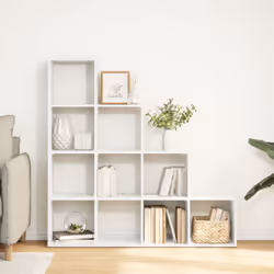vidaXL Room Divider Bookcase Storage Shelf Book Rack Bookshelf Engineered Wood - white, 131,5 x 29 x 131,5 cm