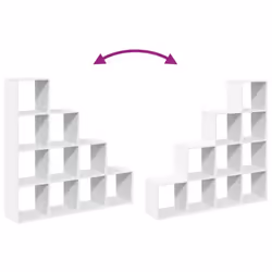 vidaXL Room Divider Bookcase Storage Shelf Book Rack Bookshelf Engineered Wood - white, 131,5 x 29 x 131,5 cm - Additional view 7