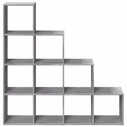 vidaXL Room Divider Bookcase Storage Shelf Book Rack Bookshelf Engineered Wood - concrete grey, 131,5 x 29 x 131,5 cm - Additional view 4