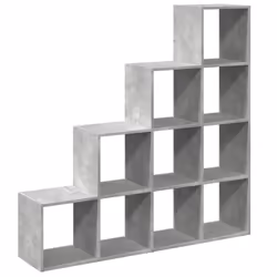 vidaXL Room Divider Bookcase Storage Shelf Book Rack Bookshelf Engineered Wood - concrete grey, 131,5 x 29 x 131,5 cm - Additional view 6