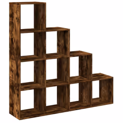 vidaXL Room Divider Bookcase Storage Shelf Book Rack Bookshelf Engineered Wood - smoked oak, 131,5 x 29 x 131,5 cm
