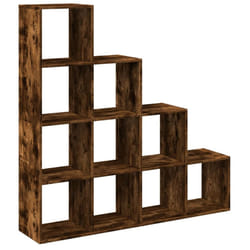 vidaXL Room Divider Bookcase Storage Shelf Book Rack Bookshelf Engineered Wood - smoked oak, 131,5 x 29 x 131,5 cm
