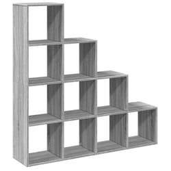 vidaXL Room Divider Bookcase Storage Shelf Book Rack Bookshelf Engineered Wood - grey sonoma, 131,5 x 29 x 131,5 cm