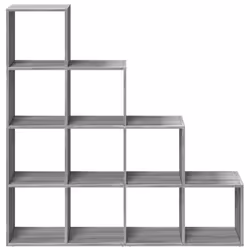 vidaXL Room Divider Bookcase Storage Shelf Book Rack Bookshelf Engineered Wood - grey sonoma, 131,5 x 29 x 131,5 cm - Additional view 4