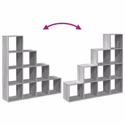 vidaXL Room Divider Bookcase Storage Shelf Book Rack Bookshelf Engineered Wood - grey sonoma, 131,5 x 29 x 131,5 cm - Additional view 7