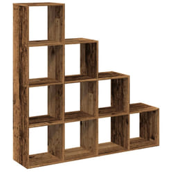 vidaXL Room Divider Bookcase Storage Shelf Book Rack Bookshelf Engineered Wood - old wood, 131,5 x 29 x 131,5 cm