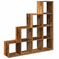 vidaXL Room Divider Bookcase Storage Shelf Book Rack Bookshelf Engineered Wood - old wood, 131,5 x 29 x 131,5 cm - Additional view 6
