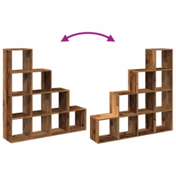 vidaXL Room Divider Bookcase Storage Shelf Book Rack Bookshelf Engineered Wood - old wood, 131,5 x 29 x 131,5 cm - Additional view 7