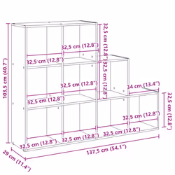 vidaXL Room Divider Bookcase Storage Shelf Book Rack Bookshelf Engineered Wood - white, 137,5 x 29 x 103,5 cm