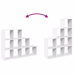 vidaXL Room Divider Bookcase Storage Shelf Book Rack Bookshelf Engineered Wood - white, 137,5 x 29 x 103,5 cm - Additional view 7