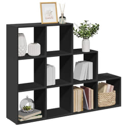vidaXL Room Divider Bookcase Storage Shelf Book Rack Bookshelf Engineered Wood - black, 137,5 x 29 x 103,5 cm
