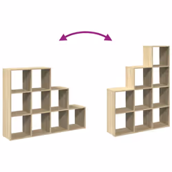 vidaXL Room Divider Bookcase Storage Shelf Book Rack Bookshelf Engineered Wood - sonoma oak, 137,5 x 29 x 103,5 cm - Additional view 7
