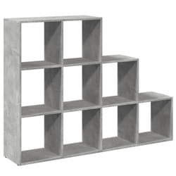 vidaXL Room Divider Bookcase Storage Shelf Book Rack Bookshelf Engineered Wood - concrete grey, 137,5 x 29 x 103,5 cm