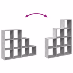 vidaXL Room Divider Bookcase Storage Shelf Book Rack Bookshelf Engineered Wood - concrete grey, 137,5 x 29 x 103,5 cm - Additional view 7
