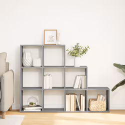 vidaXL Room Divider Bookcase Storage Shelf Book Rack Bookshelf Engineered Wood - grey sonoma, 137,5 x 29 x 103,5 cm