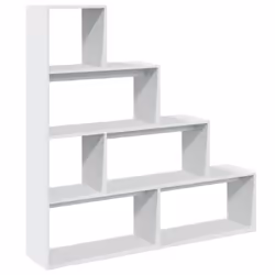 vidaXL Room Divider Bookcase Bookshelf 4-Tier Shelf Book Rack Engineered Wood - white, 143.5 x 29 x 143.5 cm