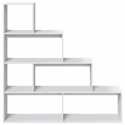 vidaXL Room Divider Bookcase Bookshelf 4-Tier Shelf Book Rack Engineered Wood - white, 143.5 x 29 x 143.5 cm - Additional view 4