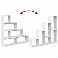 vidaXL Room Divider Bookcase Bookshelf 4-Tier Shelf Book Rack Engineered Wood - white, 143.5 x 29 x 143.5 cm - Additional view 8
