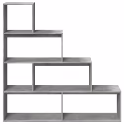 vidaXL Room Divider Bookcase Bookshelf 4-Tier Concrete Grey Engineered Wood - Additional view 4