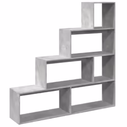 vidaXL Room Divider Bookcase Bookshelf 4-Tier Concrete Grey Engineered Wood - Additional view 6
