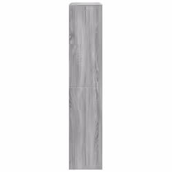 vidaXL Room Divider Bookcase Bookshelf 4-Tier Shelf Book Rack Engineered Wood - grey sonoma, 143.5 x 29 x 143.5 cm - Additional view 5