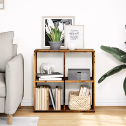 vidaXL Room Divider Bookcase Book Rack Bookshelf Engineered Wood - old wood, 69.5 x 29 x 69.5 cm
