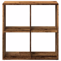 vidaXL Room Divider Bookcase Book Rack Bookshelf Engineered Wood - old wood, 69.5 x 29 x 69.5 cm - Additional view 4