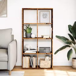 vidaXL Room Divider Bookcase Book Rack Bookshelf Engineered Wood - old wood, 69.5 x 29 x 137.5 cm