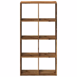 vidaXL Room Divider Bookcase Book Rack Bookshelf Engineered Wood - old wood, 69.5 x 29 x 137.5 cm - Additional view 4