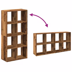 vidaXL Room Divider Bookcase Book Rack Bookshelf Engineered Wood - old wood, 69.5 x 29 x 137.5 cm - Additional view 7