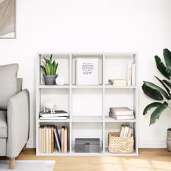vidaXL Room Divider Bookcase Book Rack Bookshelf Engineered Wood - white, 102 x 29 x 103.5 cm