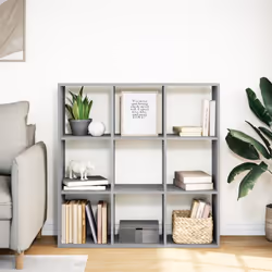 vidaXL Room Divider Bookcase Book Rack Bookshelf Engineered Wood - grey sonoma, 102 x 29 x 103.5 cm