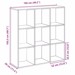 vidaXL Room Divider Bookcase Book Rack Bookshelf Engineered Wood - brown oak, 102 x 29 x 103.5 cm