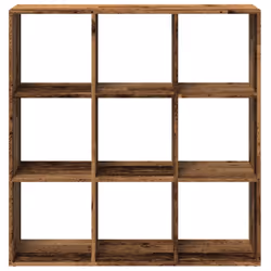 vidaXL Room Divider Bookcase Book Rack Bookshelf Engineered Wood - old wood, 102 x 29 x 103.5 cm - Additional view 4