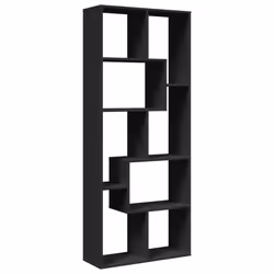 VidaXL 858076, Black, 8 shelves, Wood, Wood, 100 kg, 10 kg