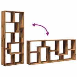 vidaXL Room Divider Bookcase Shelf Bookshelf Engineered Wood - old wood - Additional view 7