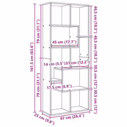 vidaXL Room Divider Bookcase Shelf Bookshelf Engineered Wood - artisan oak - Additional view 10
