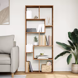vidaXL Room Divider Bookcase Shelf Bookshelf Engineered Wood - artisan oak