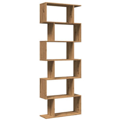 vidaXL Room Divider Bookcase 6-Tier Shelf Bookshelf Engineered Wood - artisan oak, 70 x 24 x 193 cm