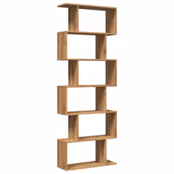 vidaXL Room Divider Bookcase 6-Tier Shelf Bookshelf Engineered Wood - artisan oak, 70 x 24 x 193 cm - Additional view 6