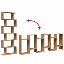 vidaXL Room Divider Bookcase 6-Tier Shelf Bookshelf Engineered Wood - artisan oak, 70 x 24 x 193 cm - Additional view 7