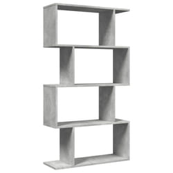 vidaXL Room Divider Bookcase 6-Tier Shelf Bookshelf Engineered Wood - concrete grey, 70 x 24 x 129 cm