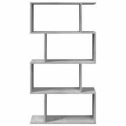 vidaXL Room Divider Bookcase 6-Tier Shelf Bookshelf Engineered Wood - concrete grey, 70 x 24 x 129 cm - Additional view 4