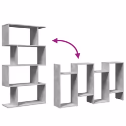 vidaXL Room Divider Bookcase 6-Tier Shelf Bookshelf Engineered Wood - concrete grey, 70 x 24 x 129 cm - Additional view 7