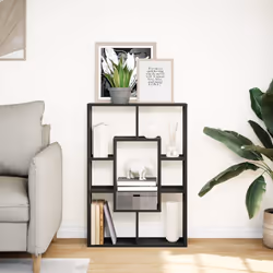 vidaXL Bookcase Bookshelf Rack Storage Cabinet Engineered Wood - black