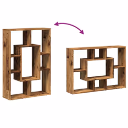 vidaXL Bookcase Bookshelf Rack Storage Cabinet Engineered Wood - old wood - Additional view 7